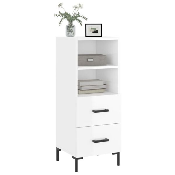 vidaXL Sideboard High Gloss White 34.5x34x90 cm Engineered Wood