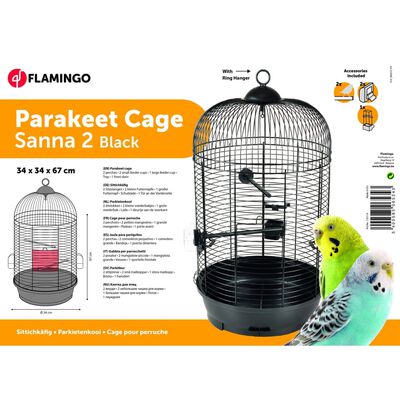 FLAMINGO Parakeet Cage Sanna 2 35x35x67 cm Black