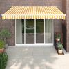 vidaXL Retractable Awning Yellow and White 3x2.5 m Fabric and Aluminium