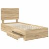 vidaXL Bed Frame with Headboard Sonoma Oak 90 x 190 cm Engineered Wood
