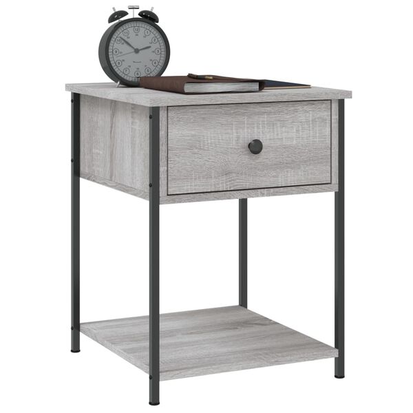 vidaXL Bedside Table Grey Sonoma 44x45x58 cm Engineered Wood