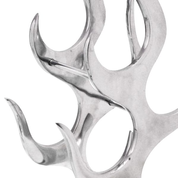 vidaXL Wine Rack Flame Shape Aluminium Silver 9 Bottles