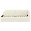 vidaXL Corner Bed Frame with Headboard Cream 90 cm x 200 cm Fabric