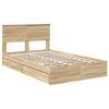 vidaXL Storage Bed with Drawer Sonoma Oak 120 x 190 cm Engineered Wood
