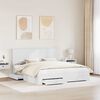 vidaXL Bed Frame with Headboard White 180 x 200 cm Engineered Wood