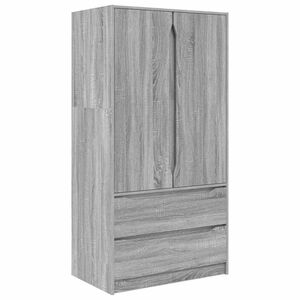 vidaXL Wardrobe Manual Grey Sonoma 79.5 x 49 x 156 cm Engineered Wood