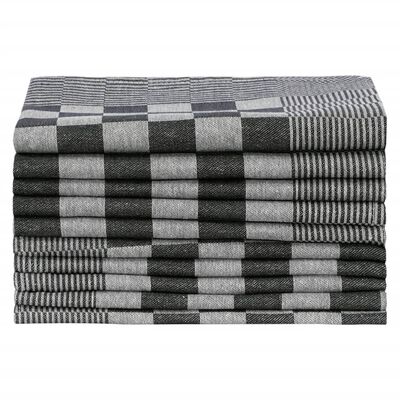 vidaXL Kitchen Towels 10 pcs Black and White 50x70 cm Cotton