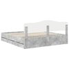 vidaXL Bed Frame with Drawer Concrete Grey 200 x 200 cm Engineer Wood