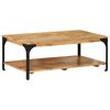 vidaXL 2-Layer Coffee Table 100x55x38 cm Solid Wood Mango and Steel