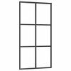 vidaXL Sliding Door with Hardware Set Black 102x205 cm ESG Glass