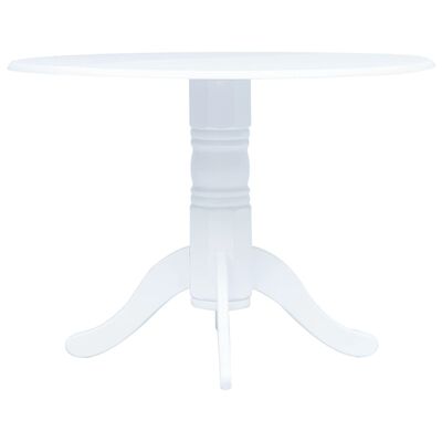 vidaXL Dining Table White 106 cm Solid Rubber Wood