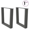 vidaXL Coffee Table Legs V-Shape 2 pcs Anthracite 50x(42-43.3) cm Steel
