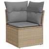vidaXL 6 Piece Garden Sofa Set with Cushions Beige Poly Rattan Acacia