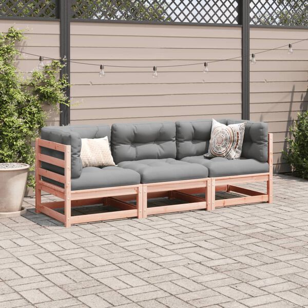 vidaXL 3 Piece Garden Sofa Set Solid Wood Douglas Fir