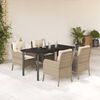 vidaXL 5 Piece Garden Dining Set with Cushions Beige Poly Rattan
