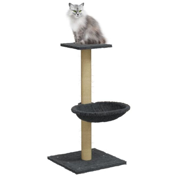 vidaXL Cat Tree with Sisal Scratching Post Dark Grey 74 cm