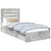 vidaXL Storage Bed Concrete Grey 90 x 200 cm Engineered Wood