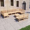 vidaXL 10 Piece Garden Lounge Set Solid Pinewood