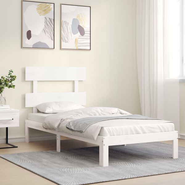 vidaXL Bed Frame without Mattress White 90x200 cm Solid Wood Pine