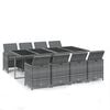 vidaXL Garden Dining Set | Grey | PE rattan | Large | Durable