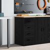 vidaXL Garage Storage Cabinet Black 40x51x85 cm Solid Wood Pine