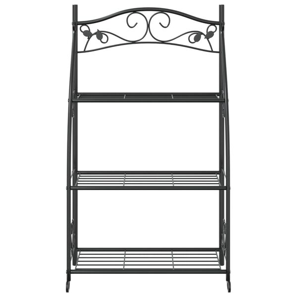 vidaXL Flower Rack Black 56x30x96 cm Steel
