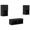 vidaXL TV Wall Cabinets 4 pcs Black Oak Engineered Wood