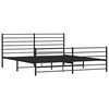 vidaXL Metal Bed Frame without Mattress with Footboard Black 183x213cm
