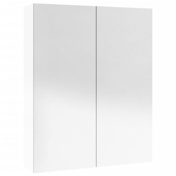 vidaXL Bathroom Mirror Cabinet 60x15x75 cm MDF Shining White