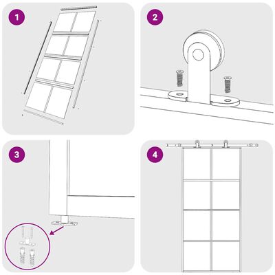 vidaXL Sliding Door Black 102.5x205 cm ESG Glass and Aluminium | vidaXL.ie