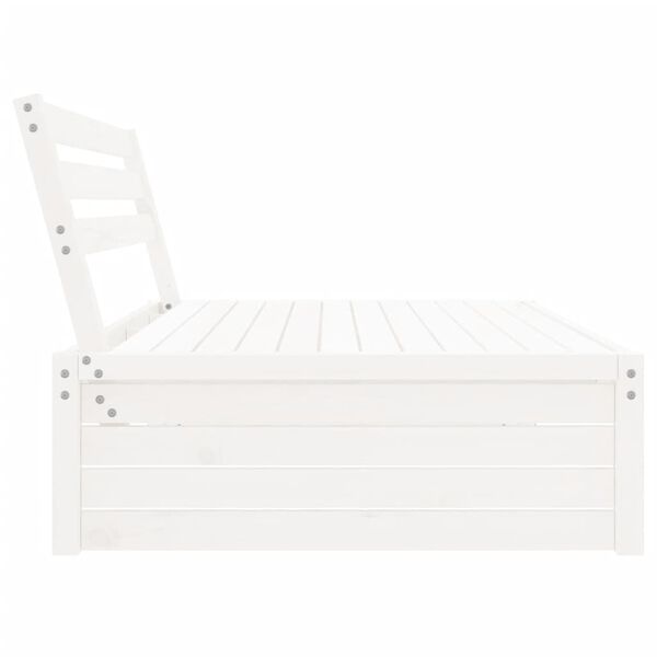 vidaXL Garden Middle Sofa White 120x80 cm Solid Wood Pine