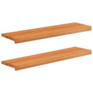 vidaXL Window Sills 2 pcs Light Brown 100 x 30 x 2 cm Solid Beech Wood
