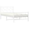 vidaXL Metal Bed Frame without Mattress with Footboard White 100x190cm