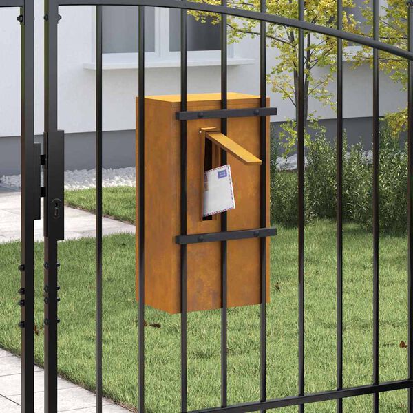 vidaXL Mailbox Rusty 30 x 23 x 55 cm Weathering steel