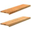 vidaXL Stair Treads 2 pcs Light Brown 100x30x2 cm Solid Wood Oak
