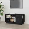 vidaXL TV Cabinet Black 80x35x40.5 cm Solid Wood Pine