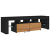 vidaXL TV Cabinet with LED Lights Black 140x36.5x40 cm