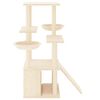 vidaXL Cat Tree with Sisal Scratching Posts Cream 133 cm