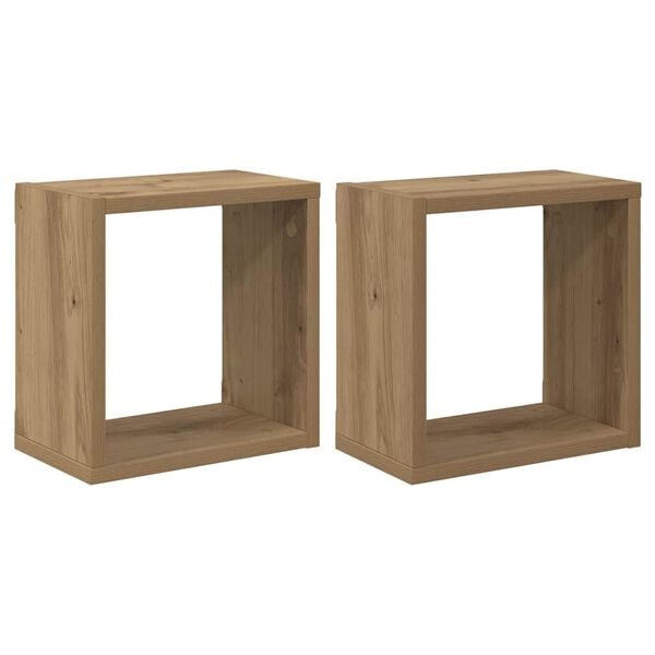vidaXL Wall Shelves 2 pcs Artisan Oak 26 x 15 x 26 cm Engineered Wood