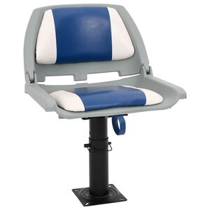 vidaXL 2 Piece Foldable Boat Seat Set Blue and White 48x51x41 cm