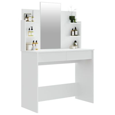 vidaXL Dressing Table with Mirror White 96x40x142 cm