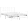 vidaXL Metal Bed Frame without Mattress with Footboard White 140x200cm