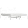 vidaXL Metal Bed Frame without Mattress with Headboard White 160x200cm
