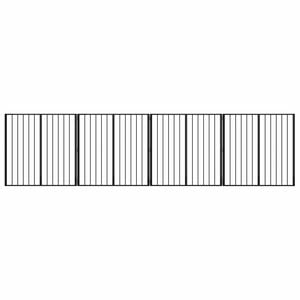 vidaXL Dog Gate 4 pcs Black 100 x 100 cm Galvanised Steel