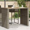 vidaXL Garden Bar Table with Acacia Wood Top Grey 145x80x110 cm Poly Rattan