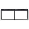 vidaXL Console Table Black Marble 220x35x75.5cm Tempered Glass