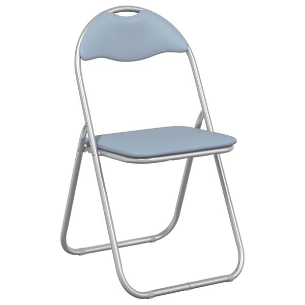 vidaXL Folding Chair 8 pcs Grey 48 x 43.5 x 81 cm Faux Leather