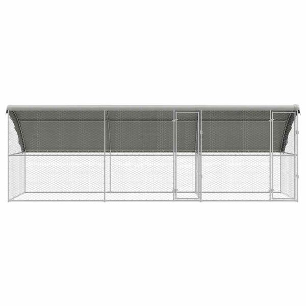 vidaXL Dog Kennel 3 pcs Silver 6 x 2 x 2 m Galvanised steel