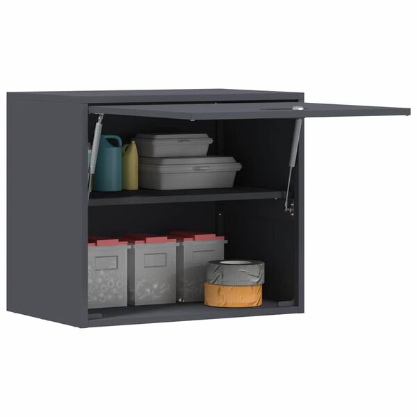 vidaXL Wall Cabinet for Garage with Gas-lift Door Anthracite