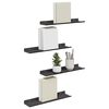 vidaXL Floating Shelf Wall-mounted 4 pcs Black 40 x 9 x 2.5 cm Steel